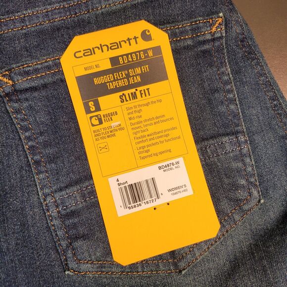 Carhartt Jeans Womens Rugged Flex Slim Fit Denim BD4976-W Size 4 Short NEW NWT - Picture 4 of 11